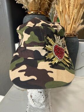 SellersMerch Camo Patch Embroidered Heart Army Cap - Green, Brown, Black, Tan